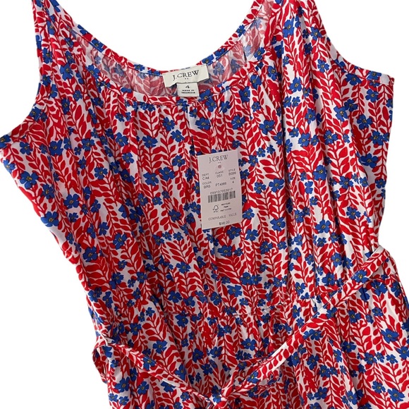 *NWT* J. Crew Sleeveless Ruffle Midi Dress w/ Curved Hem w/Pockets - Picture 6 of 11